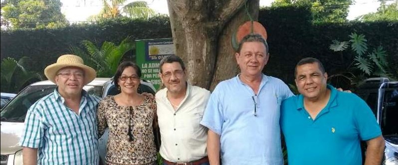 Reencuentro en diciembre de 2017. De izquierda a derecha: Salvador Baltodano, Marlene Álvarez, Pancho Cedeño, Agustín Sequeira y Martín Fonseca.