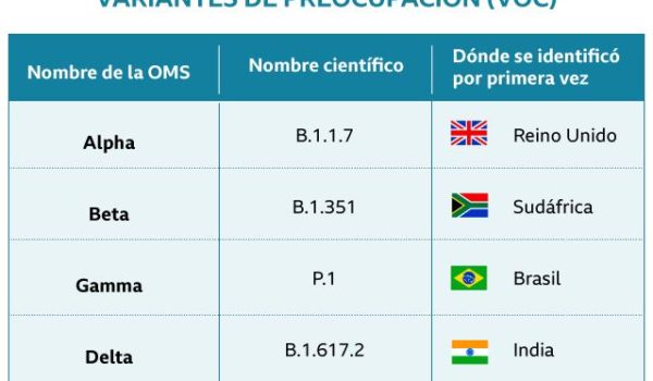 Covid-19: los gráficos que muestran todas las variantes de SARS-CoV-2 identificadas hasta el momento (y cómo se llaman según la OMS)