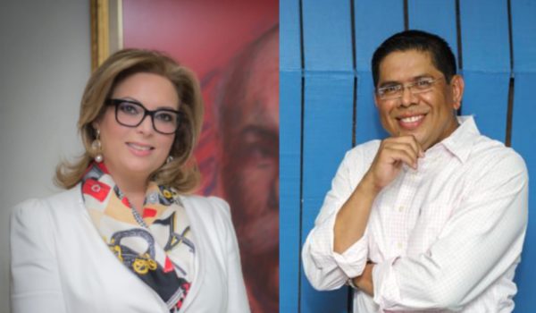 La exdiputada María Fernanda Flores y el periodista deportivo Miguel Mendoza. LA PRENSA