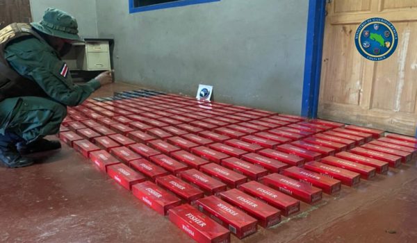 Este es el cargamento de cigarrillos incautados de contrabando incautado en Costa Rica a dos nicaragüense.LA PRENSA/ Cortesía