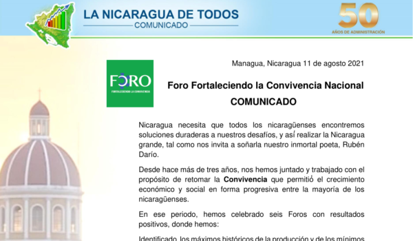 Llamado a la convivencia nacional