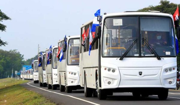 Nicaragua recibe la segunda flota de buses rusos