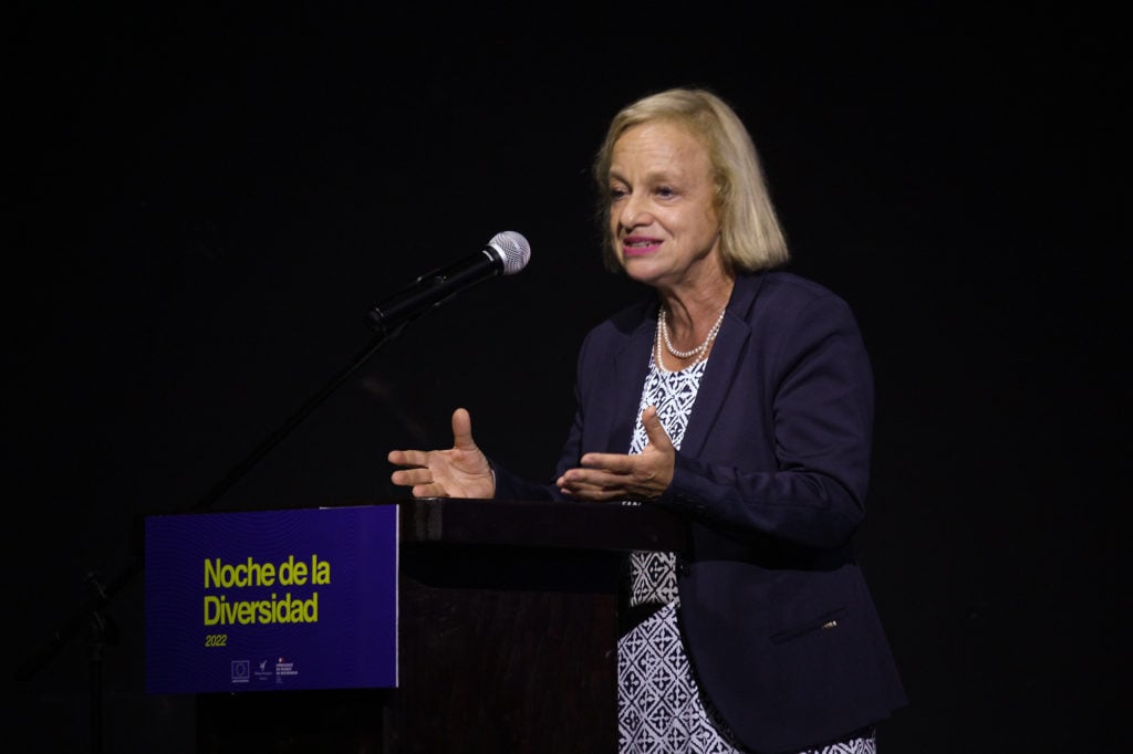 Bettina Muscheidt, embajadora y jefa de la delegación de la UE en Nicaragua (2021-2022). Tomada de Twitter