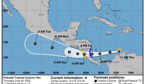 Este es el comportamiento de Bonnie, previo a su impacto en Nicaragua este viernes