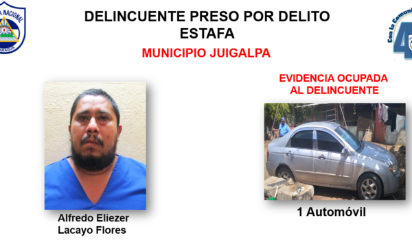 Alfredo Eliezer Lacayo Flores fue acusado en los juzgados por estafar a una joven de 22 años. LA PRENSA/Policía