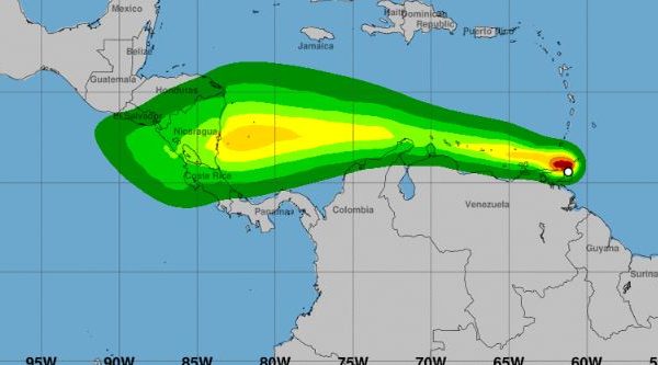 ciclón tropical, Venezuela, lluvias, huracán Bonnie, Nicaragua