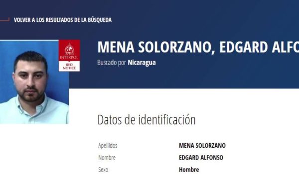 Interpol coloca entre los más buscados a nicaragüense señalado por crimen de su madrastra