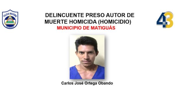 Policía captura a sospechosos de crímenes en Matagalpa y Granada