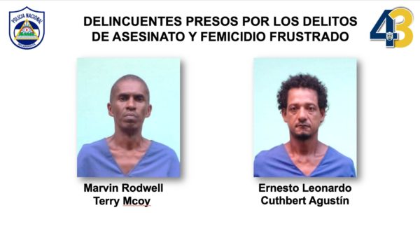 Dos capturados por femicidio frustrado y asesinato agravado en Laguna de Perlas