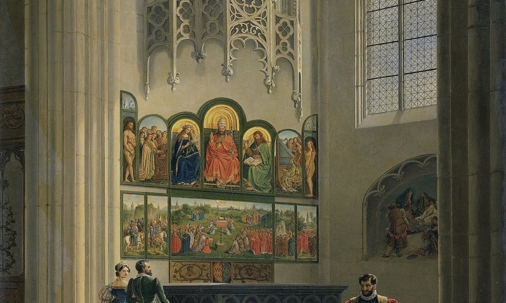 Getty Images El políptico en su capilla. Catedral de San Bavón en Gante, Bélgica. (Pierre Francois De Noter, 1829).