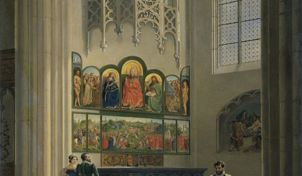 Getty Images El políptico en su capilla. Catedral de San Bavón en Gante, Bélgica. (Pierre Francois De Noter, 1829).