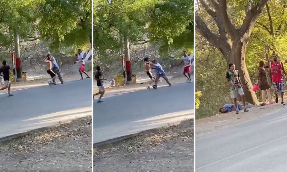 La secuencia gráfica extraída de un video donde se observan los momentos más álgidos de la batalla campal en Ocotal, Nueva Segovia. LA PRENSA/Captura de Video
