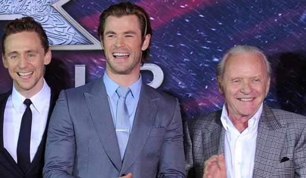 Getty Images Tom Hiddleston, Chris Hemsworth y sir Anthony Hopkins