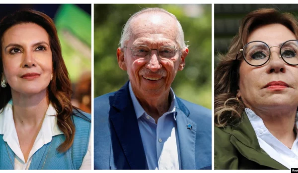 Una imagen combinada muestra a los candidatos presidenciales guatemaltecos, Zury Ríos, de la coalición de los partidos políticos Valor y Unionista; Edmond Mulet del partido CABAL, en San Juan Sacatepequez, y Sandra Torres del partido Unidad Nacional de la Esperanza (UNE).