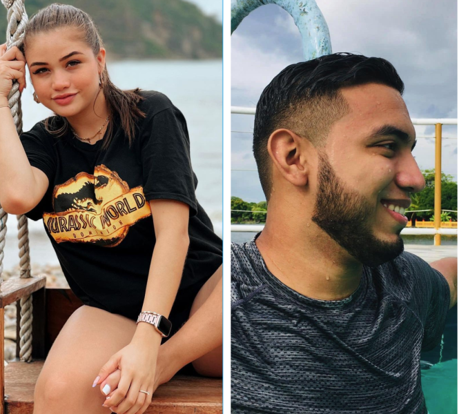 Salma Flores es una tiktoker nicaragüense con 2.6 millones de seguidores. Su exnovio, Kevin Reyes (der.) condenado a 5 años de prisión y el pago de una multa por filtrar fotos y videos íntimos de la joven