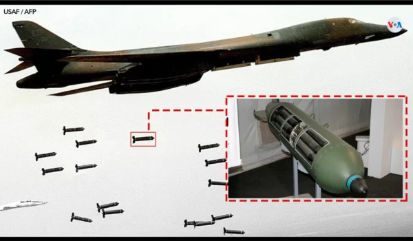 Composición con imágenes de las bombas de racimo con fotos de AFP y Armor.
