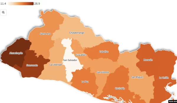Mapa de embarazos en niñas y adolescentes de El Salvador