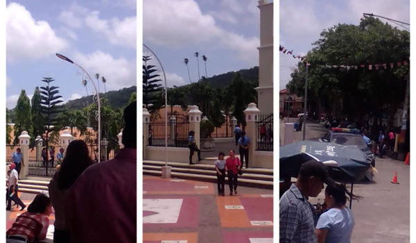 Policía orteguista cerca entrada de la parroquia Santiago Apóstol de Boaco