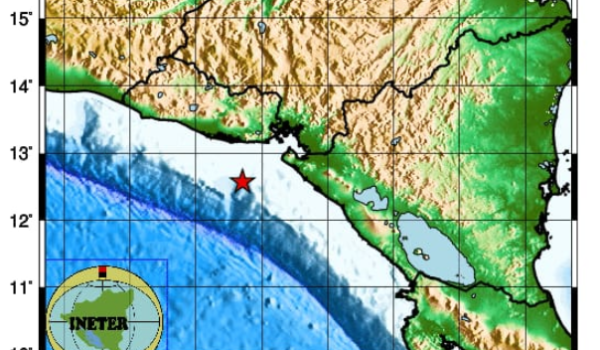 Se reporta sismo de 6.4 grados en el territorio nicaragüense