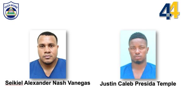 Policía presenta a dos hombres señalados de cometer crímenes en la Costa Caribe Sur