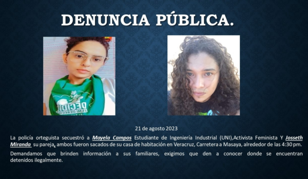 Régimen de Ortega continúa deteniendo a jóvenes activistas