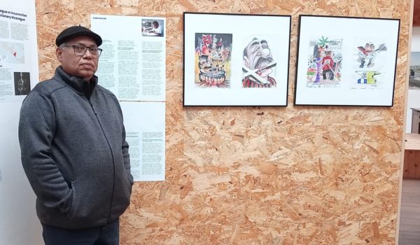 Artista Henry Aguilar denuncia al régimen Ortega-Murillo a través de obras que exhibe en Bruselas