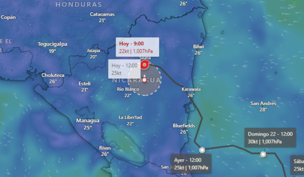 Depresión tropical 21 se disipa sin causar estragos en Nicaragua