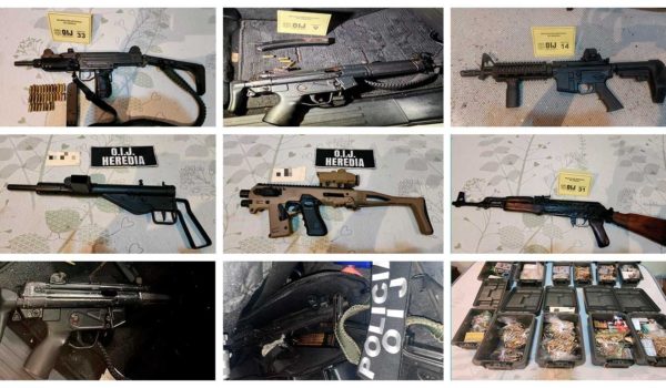 Capturan a tres nicaragüenses con arsenal de guerra, entre los que estaba un lanzagranadas