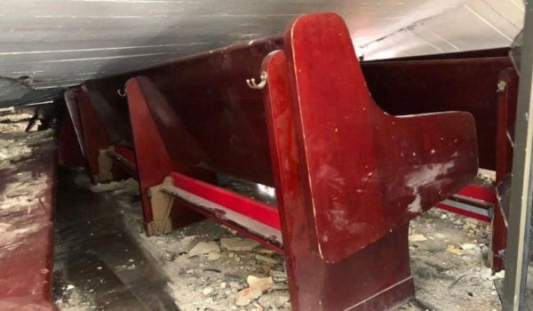 derrumbe de techo en una iglesia de México