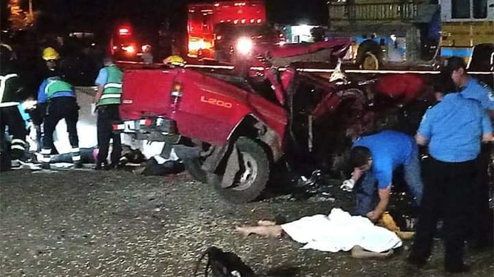 Cinco de las seis  personas perdieron la vida la noche del jueves en un accidente de tránsito la noche del jueves en Acoyapa. LA PRENSA/ Redes sociales.