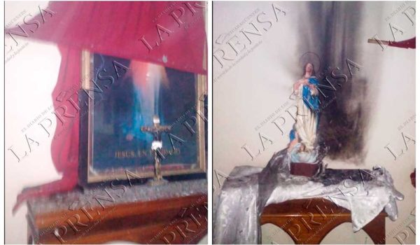 Delincuentes prenden fuego a la capilla de la Divina Misericordia en León