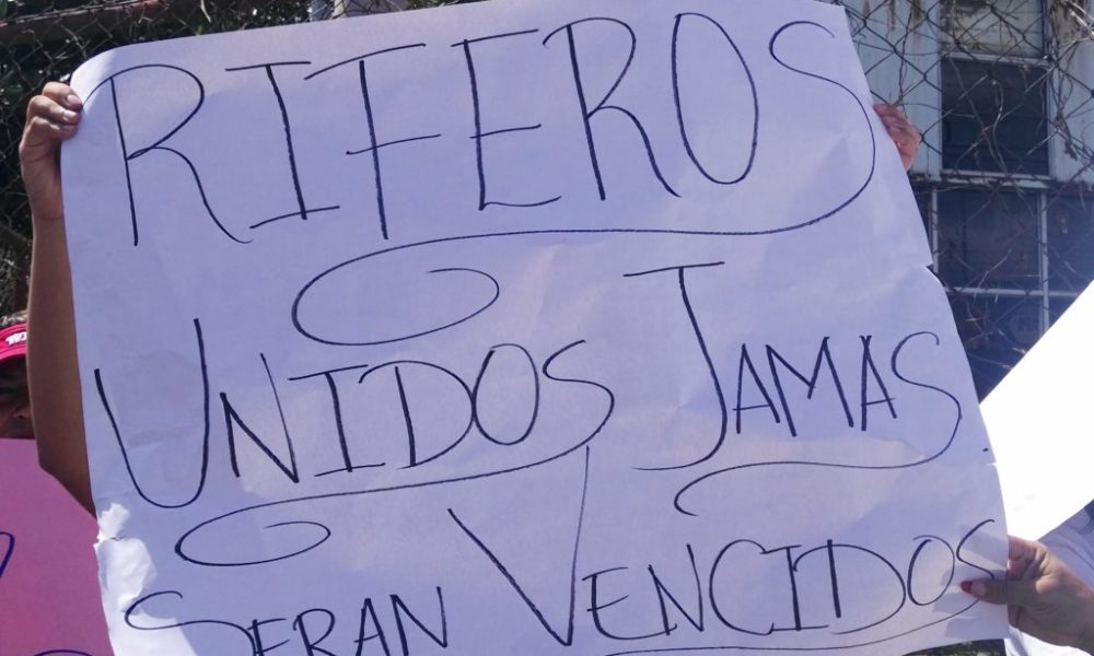 En el 2017 los riferos de Managua marcharon hasta la secretaría del FSLN para reclamar que los dejaran trabajar. LA PRENSA/Archivo