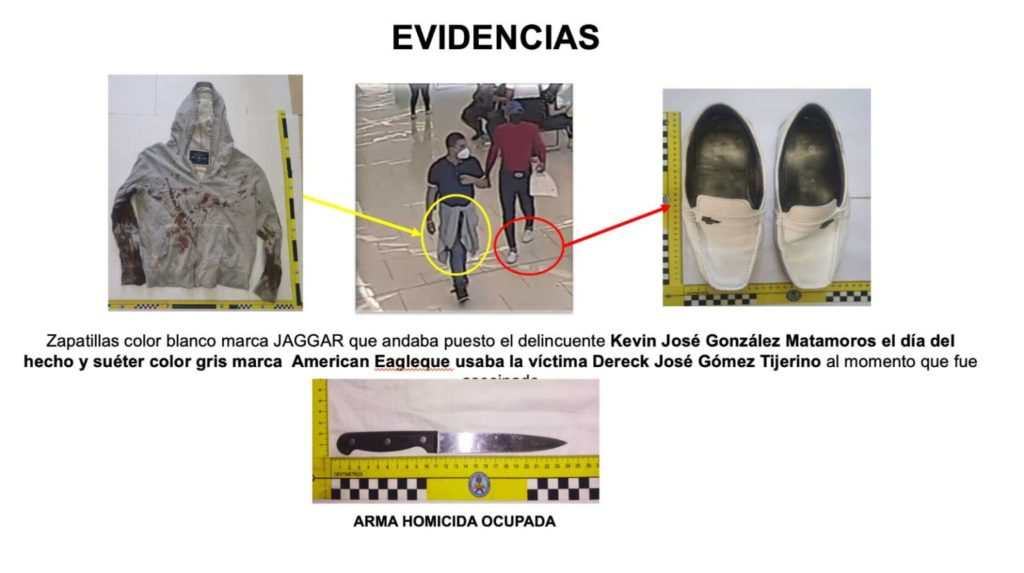 Estas son las evidencias que según la Fiscalía incriminan a Kevin González Matamoros. LA PRENSA/ Policía