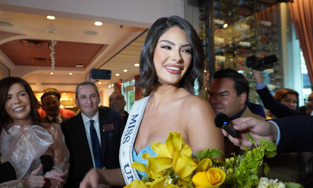 Sheynnis Palacios participa en evento con empresarios, funcionarios y personalidades de Doral, Florida. Foto: LA PRENSA