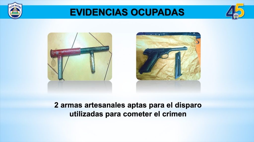 Estas son las armas de fuego artesanal ocupadas a Donny Narváez. LA PRENSA/ Policía,