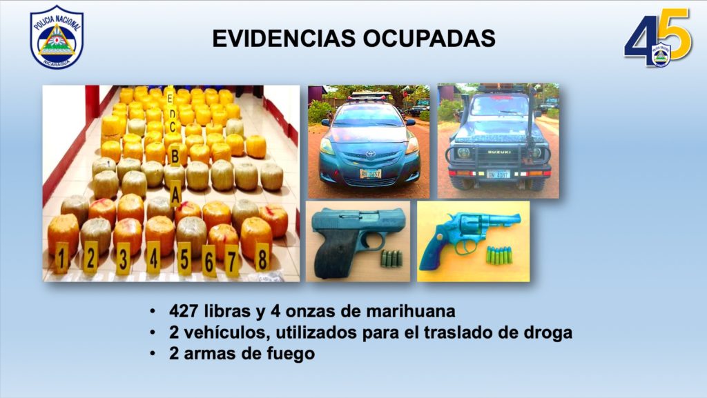 Esta es la droga, armas y vehículos incautados a presuntos narcotraficantes en Puerto Cabezas. LA PRENSA/ Policía. 