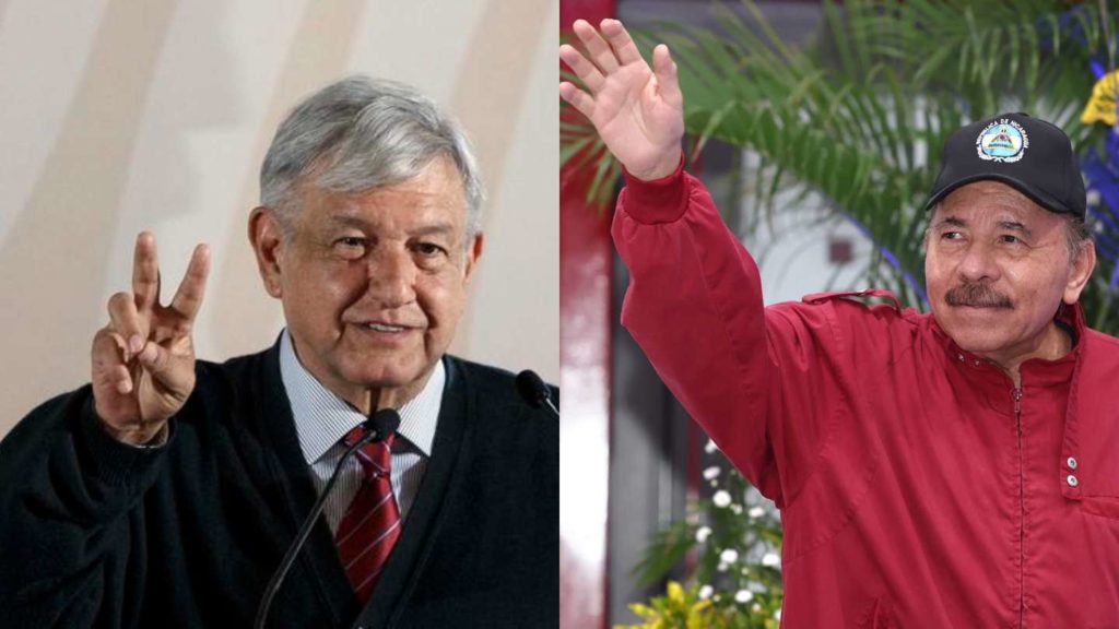 El presidente mexicano, Andrés Manuel López Obrador y el dictador nicaragüense, Daniel Ortega. Foto: ARCHIVO.