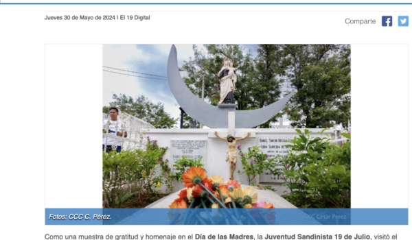 JS hace homenaje a Lidia Saavedra, madre de los Ortega, sin mencionar a Humberto Ortega