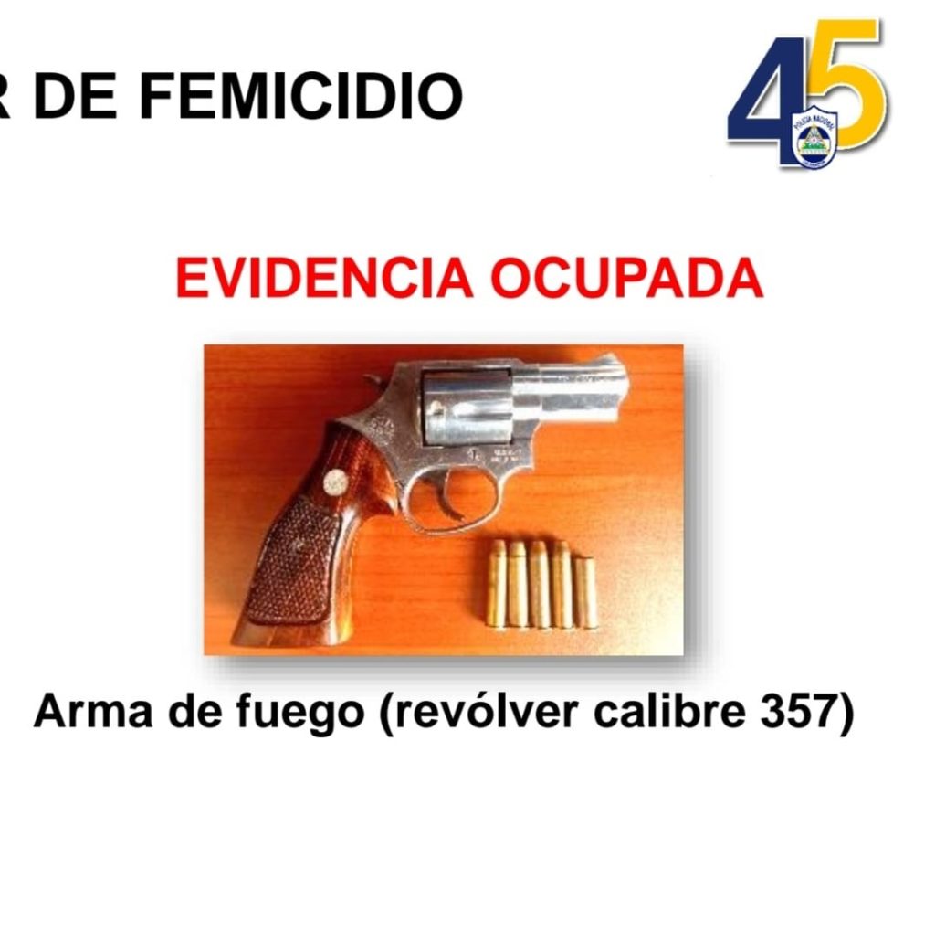 Esta es el arma con la que Jaime Sánchez le quitó la vida a su pareja Leonor Rodríguez. LA PRENSA /Policía