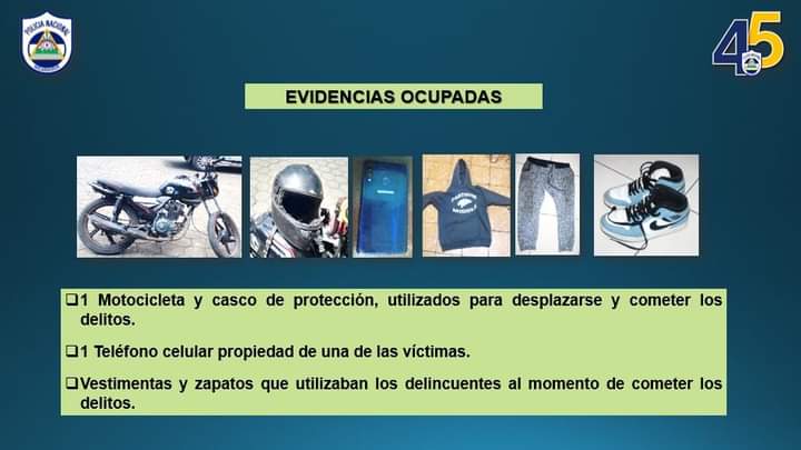 Estas son las evidencias que la Policía le ocupó a ladrón viralizado en redes sociales, LA PRENSA/ Policía.