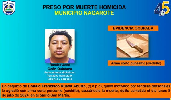 Prisión preventiva para sospechosos por crimen de joven deportista en Nagarote