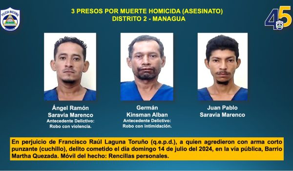 Policía esclarece tres crímenes y captura a seis sospechosos