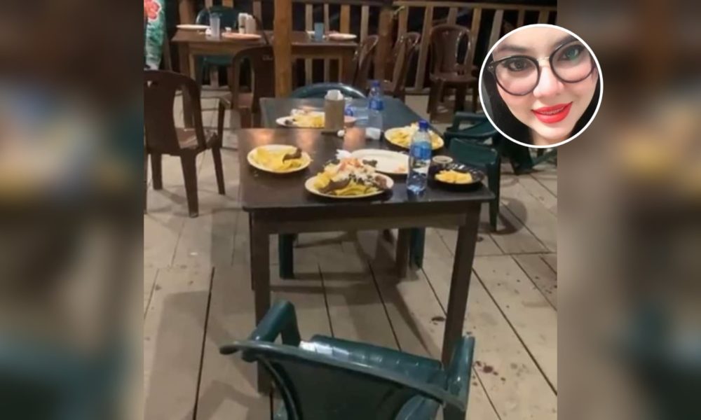 Heyling Canales (rostro inserto) la noche en que fue baleada estaba en un restaurante ubicado en la carretera Tola- Rivas. LA PRENSA/Redes sociales