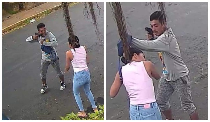 Estas imágenes Alex José Morales Mercado robando pistola en mano fueron determinantes para que fuera capturado y la Policía esclareciera ocho robos. LA PRENSA/ Redes sociales.