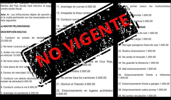 Viralizan elevadas infracciones de tránsito basadas en legislación obsoleta de 1987