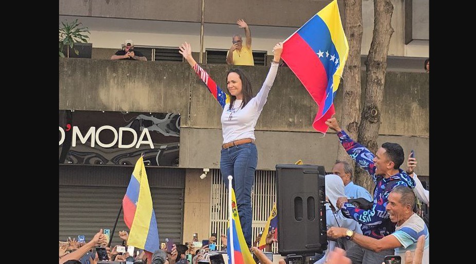 La líder opositora María Corina Machado no pudo llegar a Oslo a tiempo para la ceremonia del Nobel. LA PRENSA/archivo