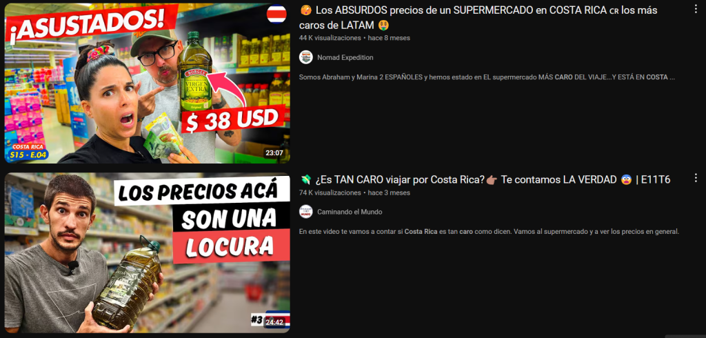 Turistas, influencers y mochileros usualmente se quejan de los altos costos de los precios en Costa Rica.
