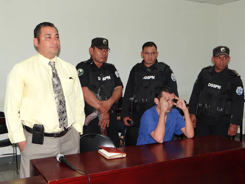 "El Pollo" durante  el juicio en Nicaragua donbde fue condenado siempre se se mostró hostil . LA PRENSA/ Archivo. 