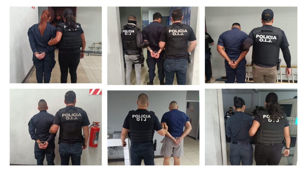 Este martes se realizó al audiencia para los nueve policias acusaos por el homicdio de un nicaraguense en una cárcel de Pavas, cOSTA Rica. LA PRENSA/ OIJ.