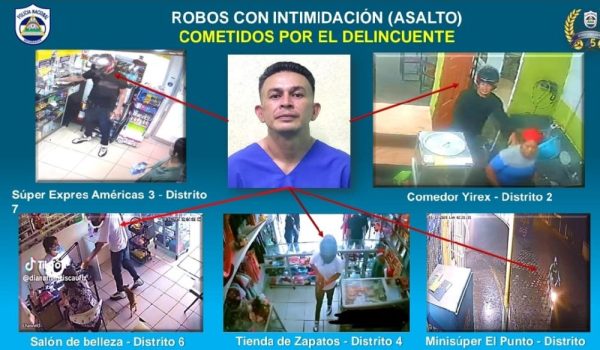 Ladrón acumula 17 acusaciones en los juzgados de Managua